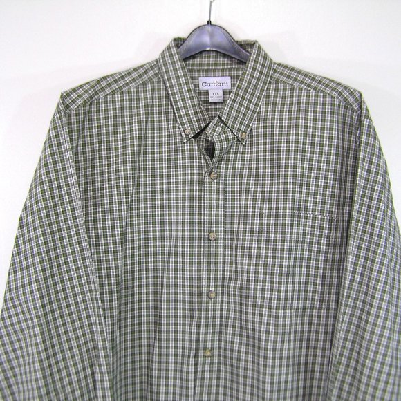 CARHARTT SHIRT SIZE XXL LONG SLEEVE SHIRT GREEN - Picture 4 of 6